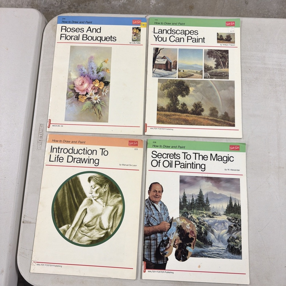 VTG Walter T Foster Art Books  Lot of 4 How to Draw and Paint Read